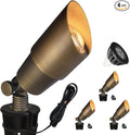 COLOER Die-cast Brass Low Voltage Spotlight12V AC/DC Outdoor Landscape Lighting Directional Garden Patio Spot Up Light (Bronze(101B) 4 Pack with Bulb)