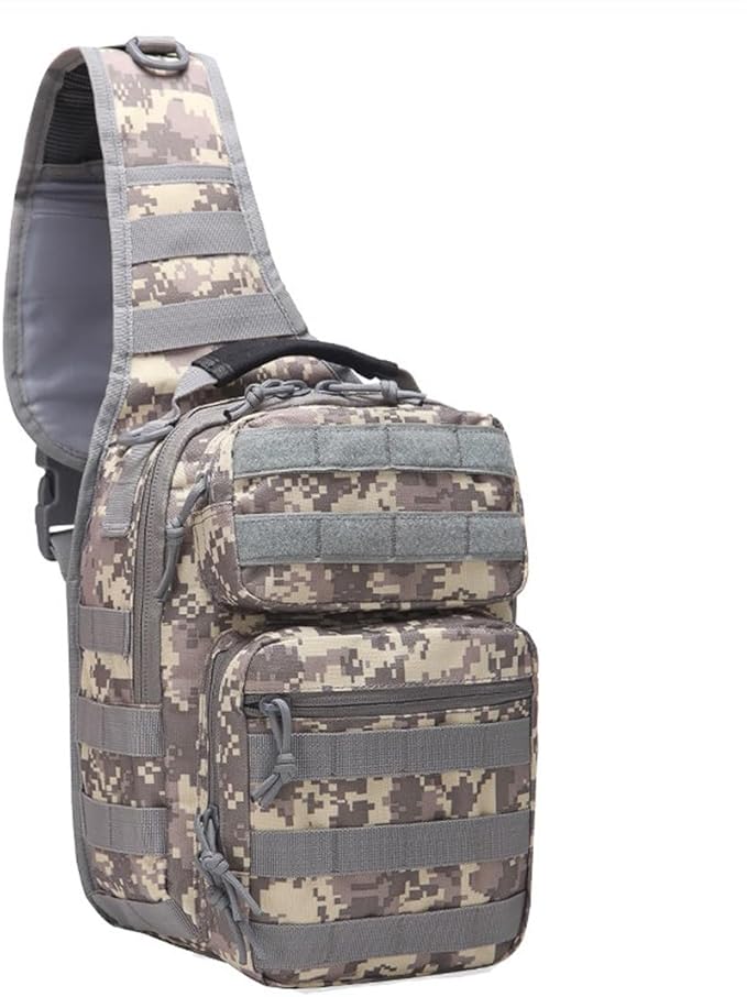 Tactical Sling Bag Backpack Military Rover Shoulder Sling Pack Molle EDC Small Crossbody Chest Pack (ACU)