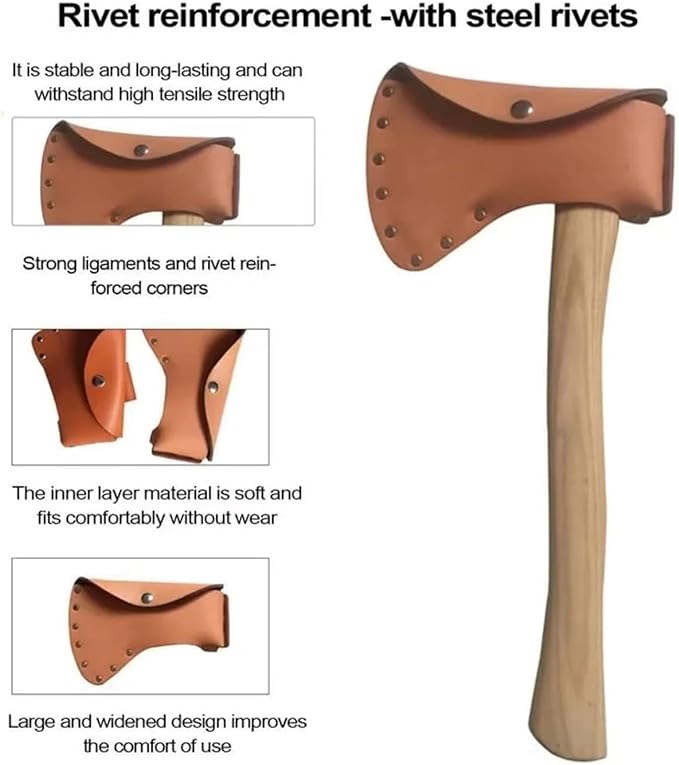Hatchet Sheath Portable Head Leather Protection Covers Make Your Hatchet with Adjustable Safety for Lumberjacks Working Outdoors(15x13cm)
