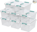 8 Packs 14 Quarts Latching Containers with Handles Please Clear Storage Boxes Totes