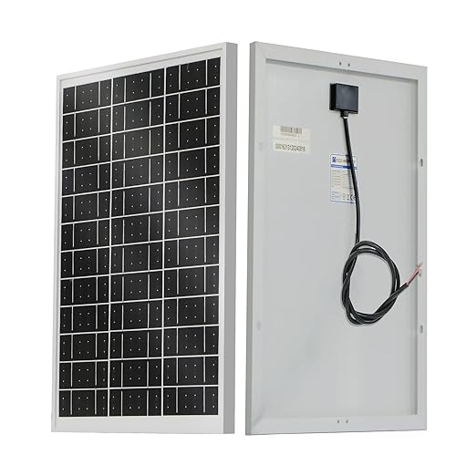 ECO-WORTHY Solar Panel 25W 18V Monocrystalline Waterproof Panel for Charging 12V Battery of RV Boat Trailer ATV Car or Powering Light Charing 12V Battery Pack and Other Off-Grid Applications