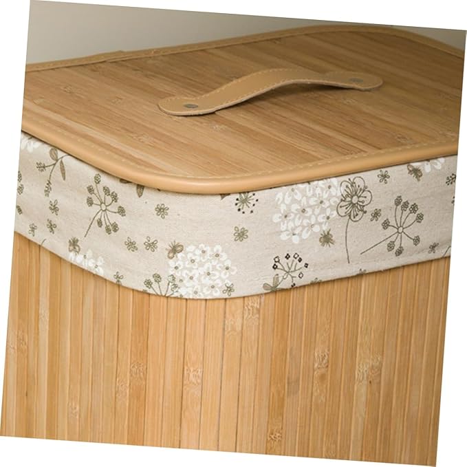 LABRIMP Large Woven Laundry Basket Lid Storage Bucket for Clothes Folding Cover Design