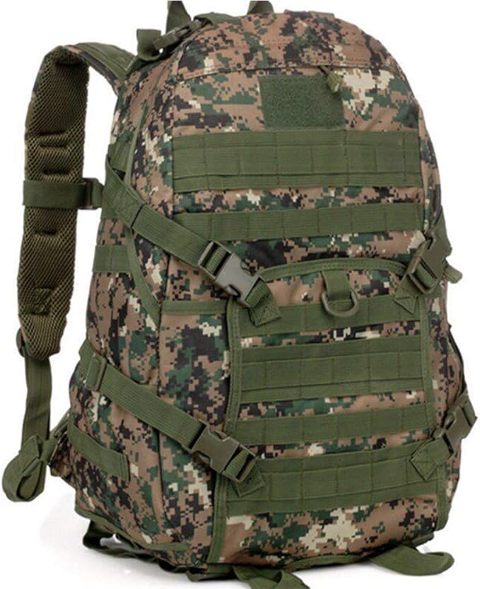 Outdoor Sports Pack Hiking Bag Tactical Rucksack Camo Knapsack Combat Camouflage Tactical Molle 40L Backpack - DW