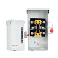 100A Generator Transfer Switch 12000/24000/45000W General-Duty Double-Throw Safety Switch 120/240/450V Manual Transfer Switch with Arc Extinguishing Cover NEMA 3R Standards for Indoor/Outdoor Use