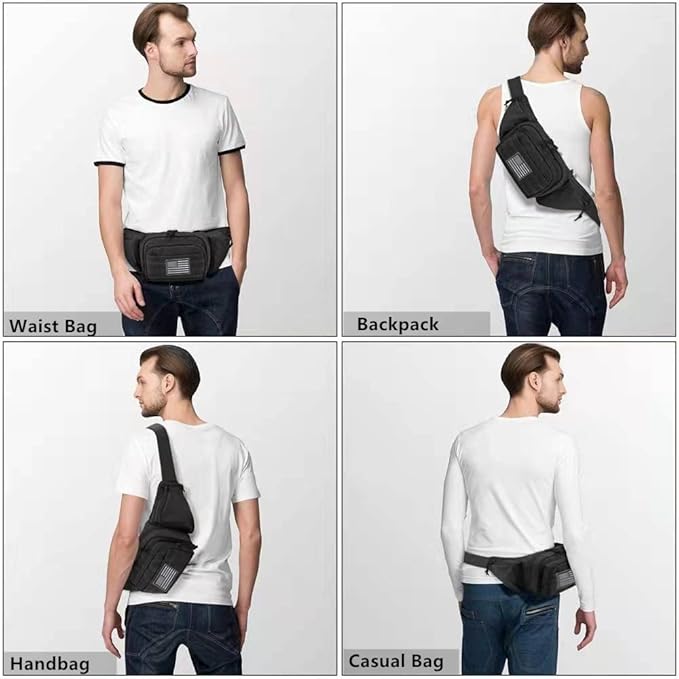 1 Black Gun Fanny Pack + 1 Black Gun Sling Bag