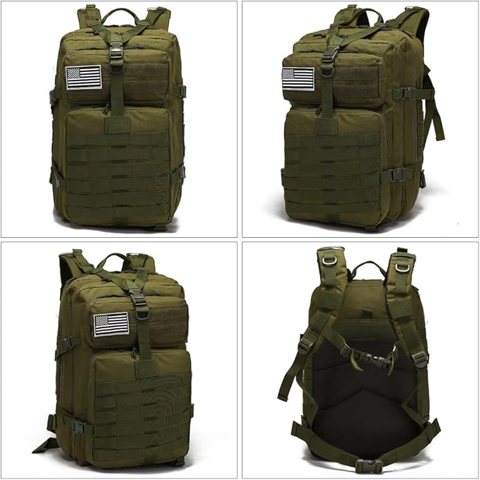Military Tactical Backpack Large Army 3 Day Assault Pack Molle Bag Backpacks (Military Green)