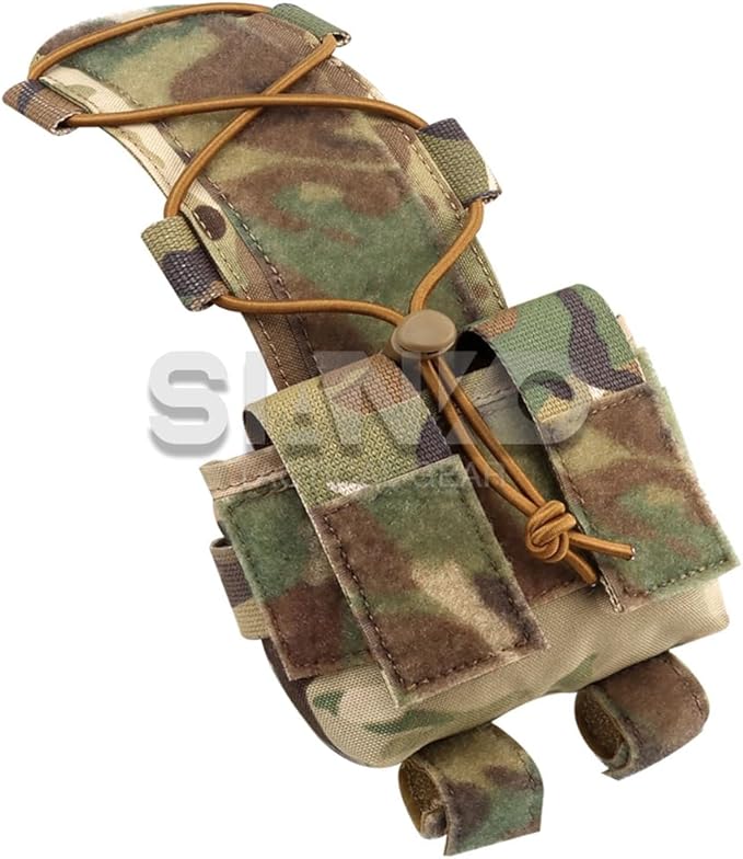 Tactical Battery Pouch Helmet Battery Pack Case Storage/Counterweight Bag Removable Elastic Pouch For FAST/MICH MK/AF Helmet (Multicam)