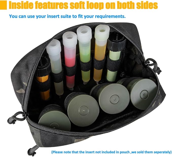 KRYDEX Tactical Drop Pouch Sub Abdominal Carrying Kit Bag Tactical Fanny Pack with Hook and Loop Panel for Tactical Vest Chest Rig (MCBK)