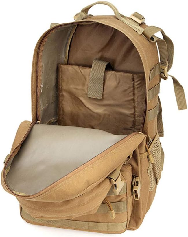 Outdoor Sports Pack Hiking Bag Tactical Rucksack Camo Knapsack Combat Camouflage Tactical Molle 40L Backpack - Black