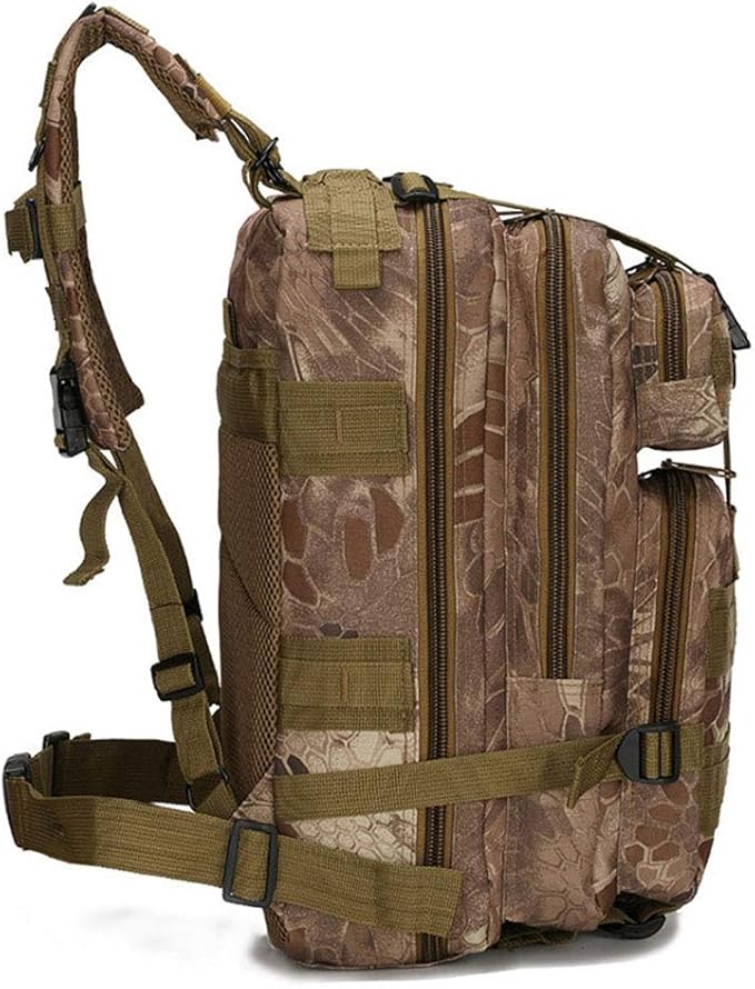 Outdoor Sports Pack Hiking Bag Tactical Rucksack Camo Knapsack Combat Camouflage Tactical Molle 25L 3P Backpack - A-TACS FG