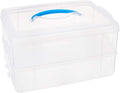 Snapware Snap 'N Stack Portable Storage Bin for Tools and Craft Storage 14.1 x 10.5-Inch Clear BPA-Free Container Tool Box with Stackable Trays Microwave Freezer and Dishwasher Safe