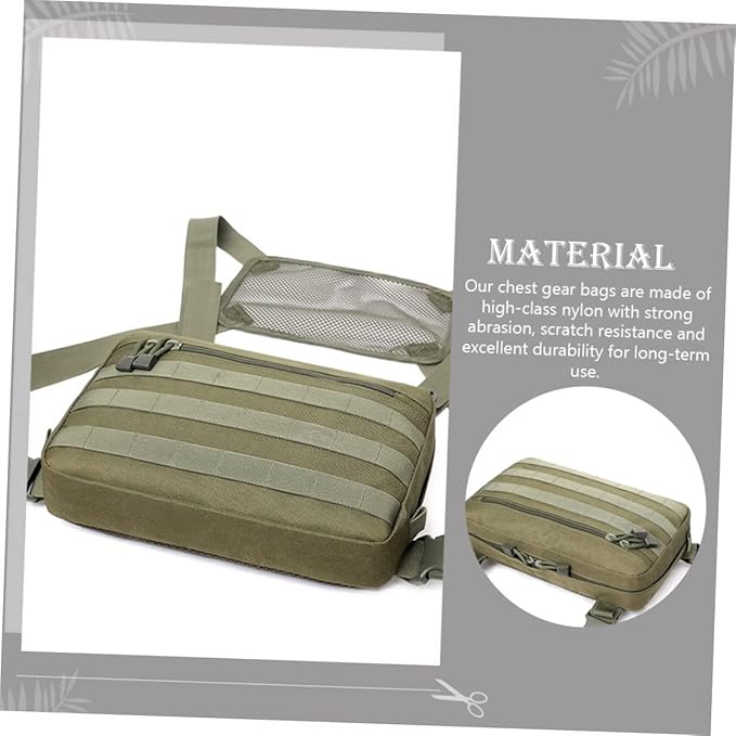 LIFKOME Adjustable Shoulder Bag for Men Nylon Camping Chest Bag Capacity for Hiking Hunting