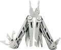 Multitool 19-in-1 Full-Size Lightweight EDC Tactical Hiking Gear Camping Knives &amp Tools Gifts for Guys Equipment for Emergencies Hiking and Outdoor Camping Multi-Purpose Pliers (Silver)