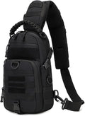Jungle Leopard Tactical Fishing Chest Bag for Men Sports Shoulder Bags Molle Camping Climbing Hunting Fanny Pack(BLK)