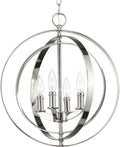 Progress Lighting P3827-104 Equinox Collection Four-Light Pendant Polished Nickel