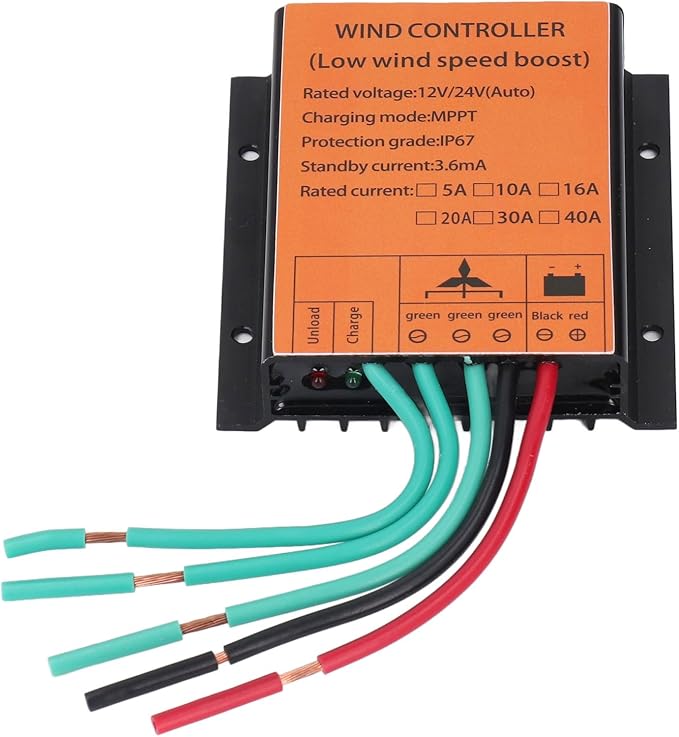 Wind Turbine Generator 12V/24V Wind Turbine Charge Controller IP67 MPPT Wind Turbine 16A 300W-1000W Step up Wind Battery Controller