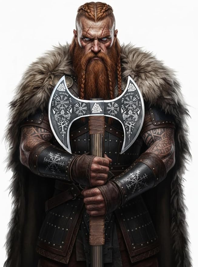 -Two Handed Larges Berserker Viking Axe Large Norse AxesScandinavian Style Viking Dane Ax Double Headed Functional Viking Battle Two Hand Large Double Headed Axe
