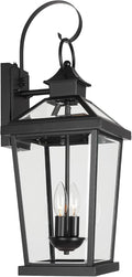 JYZ Dusk to Dawn Outdoor Wall Sconce 24 Inch Waterproof Exterior Wall Lantern with Textured Glass 2-Light Anti-Rust Classic Porch Light for Front Door Garage Patio Yard JYOWL06-BK-L