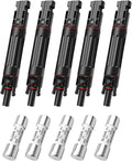 25A -1000V Solar Fuse Holder Inline with 5PCS Male and Female Connector Weatherproof and Fire-Safe PV in-Line Fuse 10PCS Black