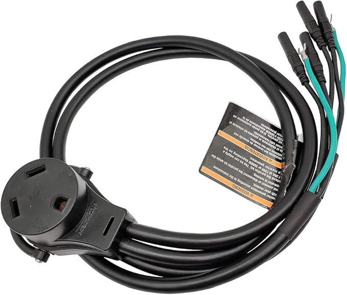 Parkworld 61094 30 Amp Inverter Generator Parallel Cord Inverter Generator Parallel Kit Terminals with Cable to RV 30A TT-30R Female 120V 30A 3FT (Black)