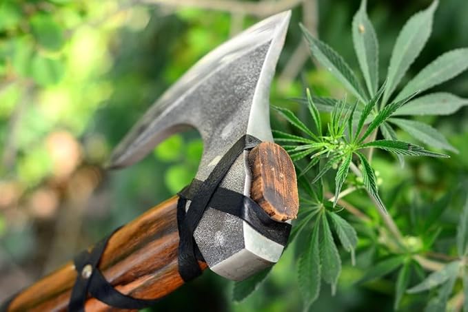 Custom Handmade Carbon Steel Blade Ragnar Viking Axe Tomahawk with Leather Sheath (RAG-01)