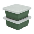 ECR4Kids Square Bin with Lid Storage Containers Hunter Green 2-Pack