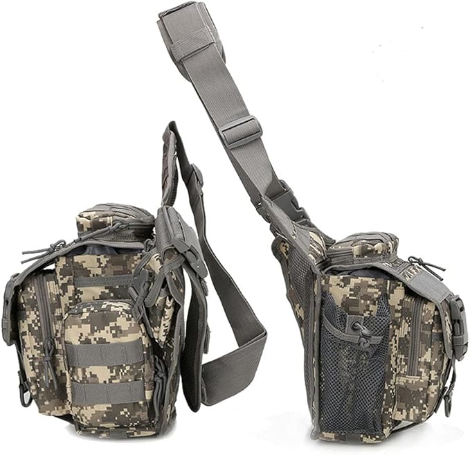 Sunnystacticalgear Outdoor Sports Hiking Sling Bag Shoulder Gear Pack Chest Range Bag Molle Camouflage Tactical Versipack - Black