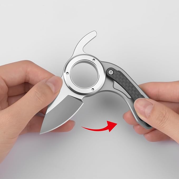XTL Mini EDC Folding Utility Knife with 5Cr15 Steel Blade and Loop G10 Handle Compact Pocket Knife for EDC Outdoor Camping Hiking Christmas Stocking Gift for Men Women (1)