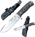 J&ampV URSUS – Survival Knife for Camping Bushcraft Field Hunting Fishing Blade 14.5 cm Stainless Steel MOVA 1.4116 Leather Sheath Made in Spain BLACK MICARTA