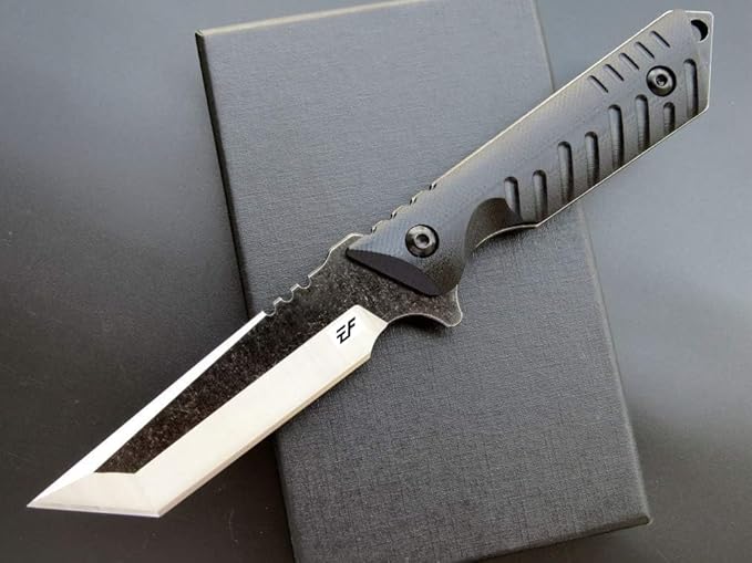 Eafengrow EF105 Fixed Blade knfe 440C Stainless Steel Blade G10 Handle Heavy Duty Fixed Knifes EDC Tactical Knife for Outdoor Hiking Survival Camping with SheathBalck