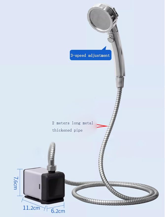 Portable Shower for Camping Outdoor Electric Shower Rechargeable Pump with Intelligent Digital Display Camping Shower Head for Camping