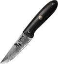 SODEN Damascus Camping Knife VG-10 Core Full Tang Fixed Blade for Survival &amp Outdoor Hunting | Ergonomic Rosewood Handle | Premium Knife Tool