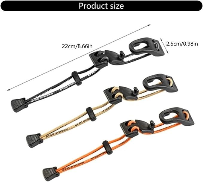 Backpack Bungee Cord 10 PCS Outdoor Backpacks Expansion Buckle Climbing Bag Extended Webbing Clip(Khaki)