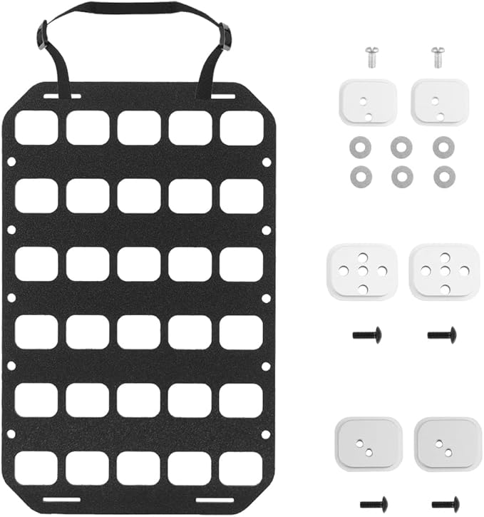 Portable MOLLE Panel Organizer Rigid Insert Backpackwith QLS Adapter Base(3 Types) for Tactical IFAK Pouch Gun Holster Holder Mount (8x12.5)