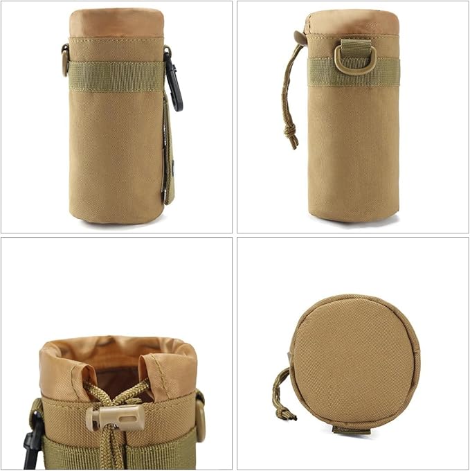 Water Bottle Holder Tactical Water Bottle Pouches Water Bottle Sleeve Bag for Backpack with D-Ring Hook