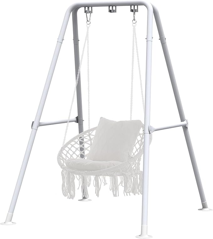 G TALECO GEAR Hammock Chair StandHeavy-Duty Steel 300LBS Multi-Use Hammock Stand for Outdoor Indoor Swing Chair not Include (White)