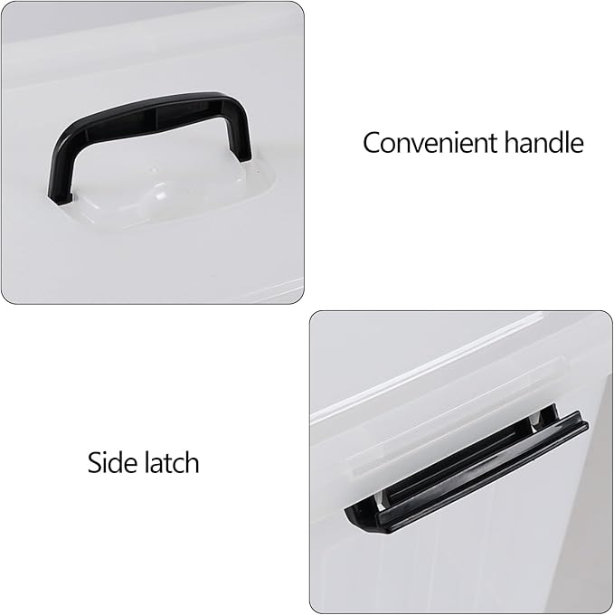 18 Quart Clear Plastic Storage Box with Handle Latching Bins with Lid 4 Packs