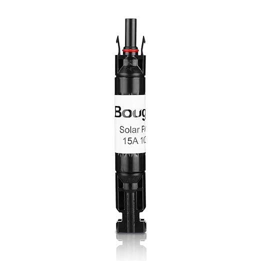 BougeRV 15A Solar Fuse Holder Inline PV Inline Fuse Holder 15 Amp for Solar Panel and Solar Controller Waterproof Solar Connector Solar Surge Protection Device (Pack of 2)