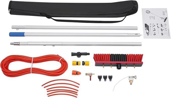 10Ft Reach Solar Panel Cleaning Brush &amp Pole Water Fed Pole KitSuitable for high Windows Cleaning Solar photovoltaic Panel Cleaning and Cleaning Cars Trucks Vans caravans Windows
