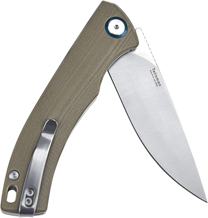 Harnds Talisman CK9168 Pocket Knife with Ball Bearing Pivot System Folding Knife with G10 Handle Pocketclip(warm sand handle)
