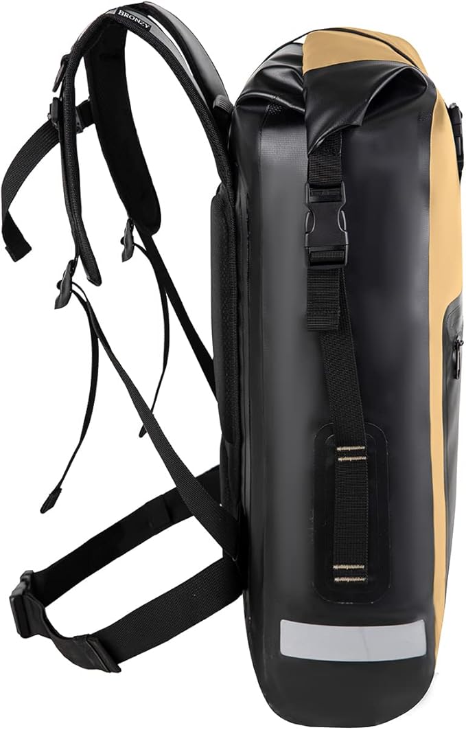 Vogano Waterproof Backpack Waterproof Bag Dry Bags 30L Roll Top Closure Travel Bags For Kayaking Camping Boating Hiking Beach (Khaki)