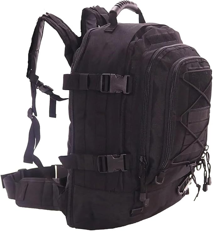 65L Large Capacity Outdoor Tactical Backpack Waterproof Climbing Travel Camping Hiking bag(Black)