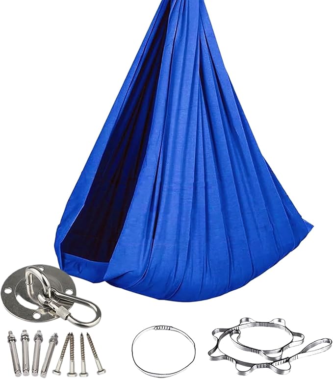 Hammock Swing Kids Elastic Comfort Support Foldable Travel Camping Hammock Sturdy Safe Construction Quick Setup Feature Backyard Garden Play Necessary Children Bedroom 110.24x39.37x0.39 Inches