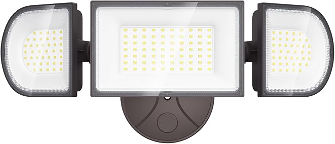 iMaihom 140W Flood Lights Outdoor 14000LM Ultra Bright LED Flood Light Outdoor 3 Adjustable Heads Security Lights IP65 Waterproof Outside Flood Light 6500K Floodlight for Yard Garage Court (Brown)