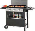 Sophia &amp William 28-Inch Flat Top Grill with Ceramic Coated Cast Iron Griddle 3-Burner Propane Gas BBQ Griddle Portable Outdoor Barbecue Grill33000 BTUBlack