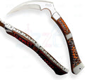 Beautiful Custom Hand-Forged D2 Steel Mirror Polished Blade Hunting Camping Tomahawk Axe with Leather Sheath Full Tang Fixed Blade Knife Ideal Gift for Birthday &amp Anniversary