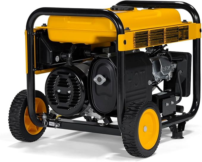 DeWalt 5000 Starting Watt Portable Gas Generator 223cc Engine Idle Control Technology CO Protect Carbon Monoxide Detection Never-Flat Wheels Emergency Jobsite Power 49 State