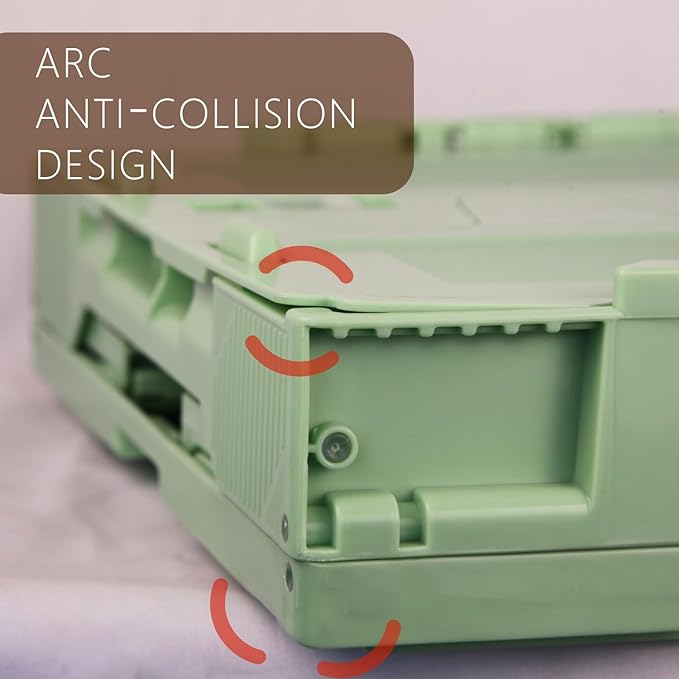 Foldable Storage Bin 56QT Collapsible Organizer Box with Handles for Home Car Trunk Camping &amp Outdoor Eco-Friendly Plastic Container (Khaki 21.9x15.2x12.8)