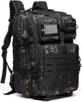 50L Sturdy Nylon Waterproof Fishing Hunting Backpack Outdoor Military Rucksacks Tactical Sports Camping Hiking Bags (Camo Black)