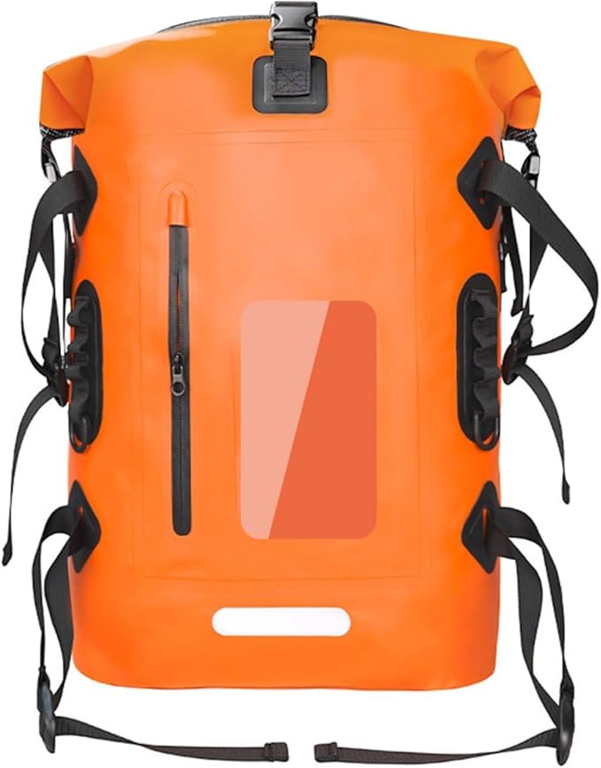 30L Waterproof Backpack Heavy Duty Water Sports Dry Bag Roll Top Waterproof Bag for Kayaking Hiking Swimming Boating BeachOrange